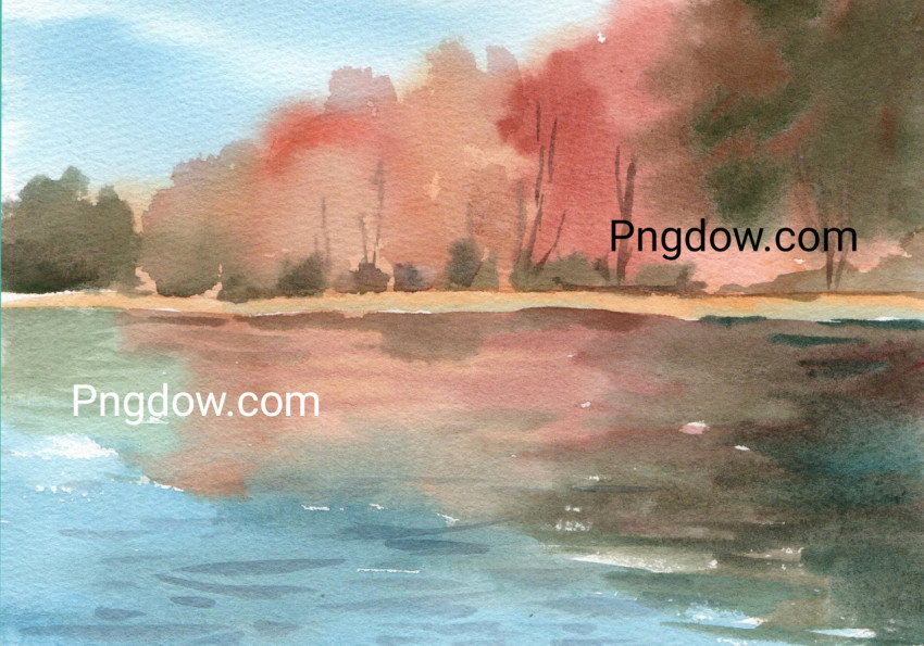 Watercolor Landscape Background ,vector image For Free
