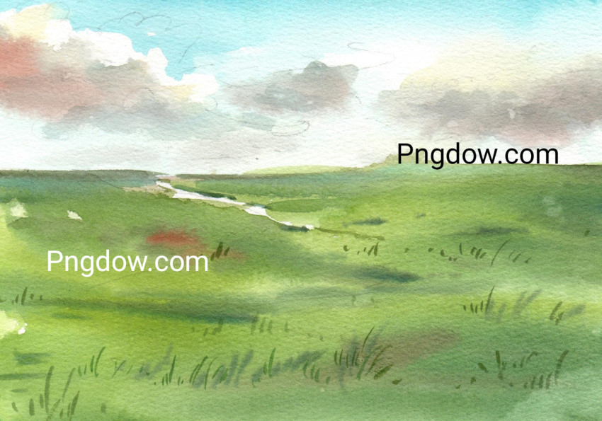 Green Field Landscape ,vector image For Free