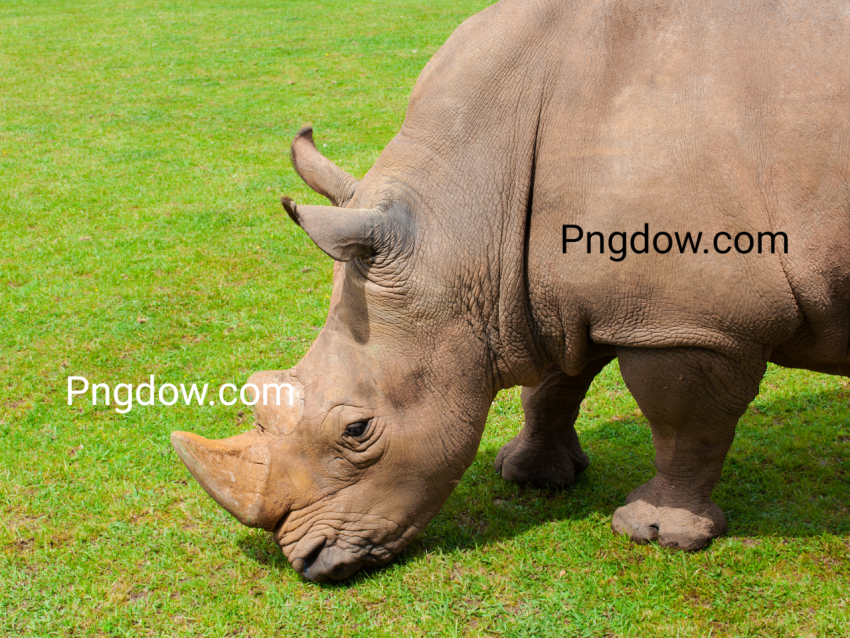 Rhinoceros on green Background