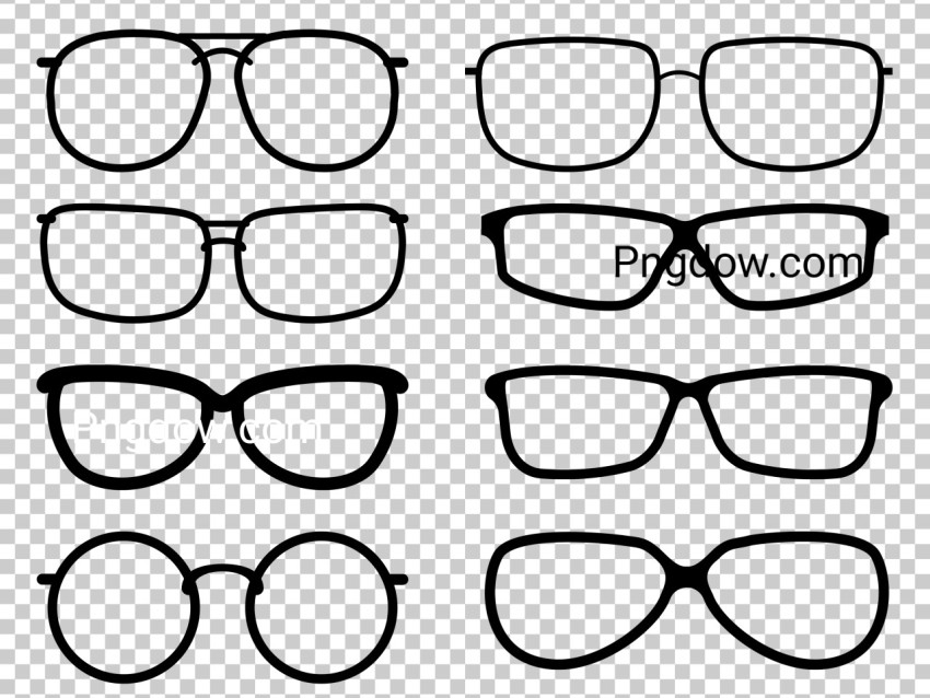 Glasses icon set  Linear and silhouette sun glasses, svg