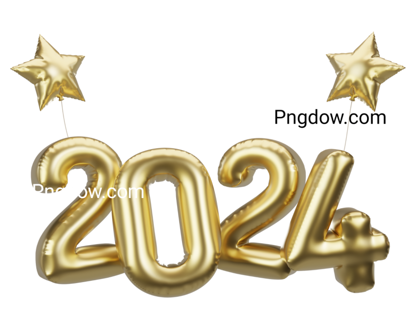 Celebrate 2024 with Joy, Free Download Happy New Year PNGs