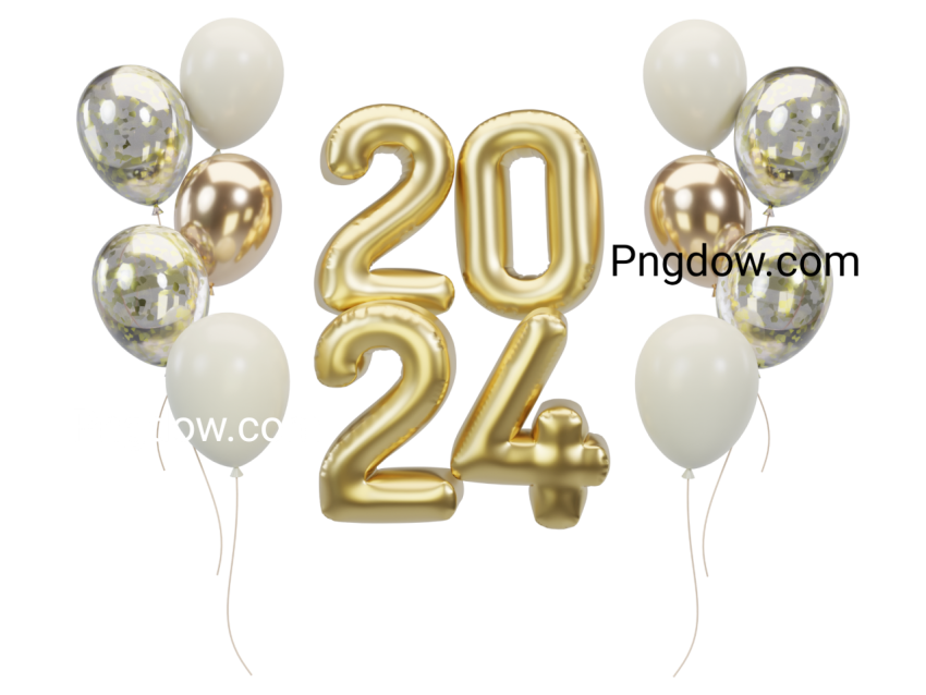 Celebrate 2024 with Free Downloadable Happy New Year PNG Images