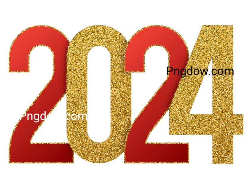 Celebrate 2024 with Free Downloadable Happy New Year PNG Image