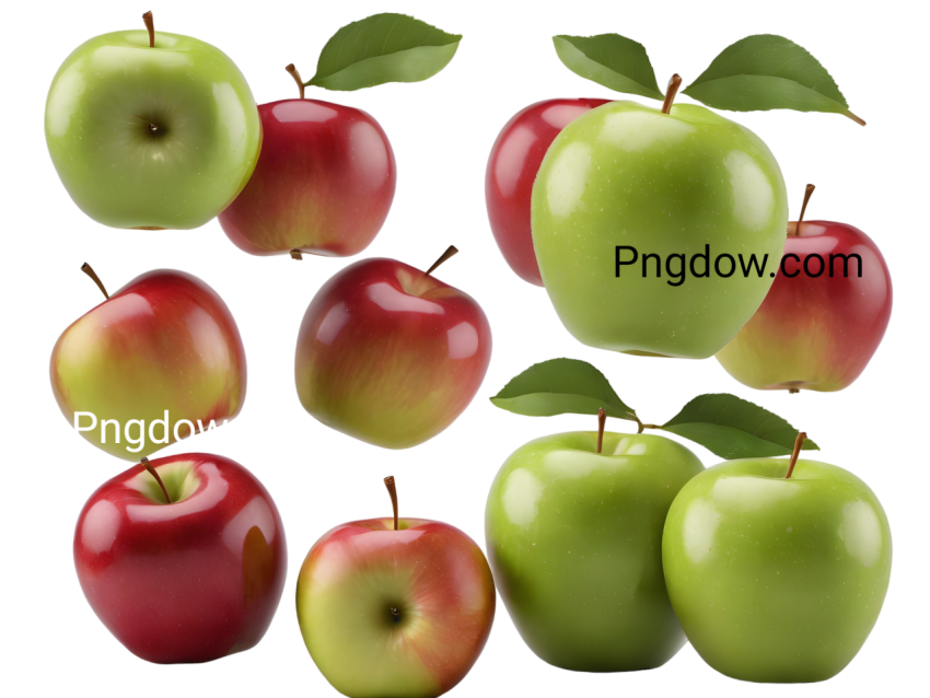 Green red apple png