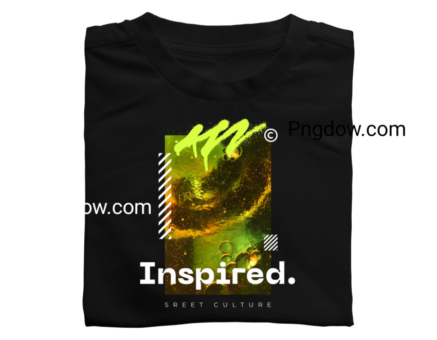 Green Abstract Liquid Streetwear T Shirt