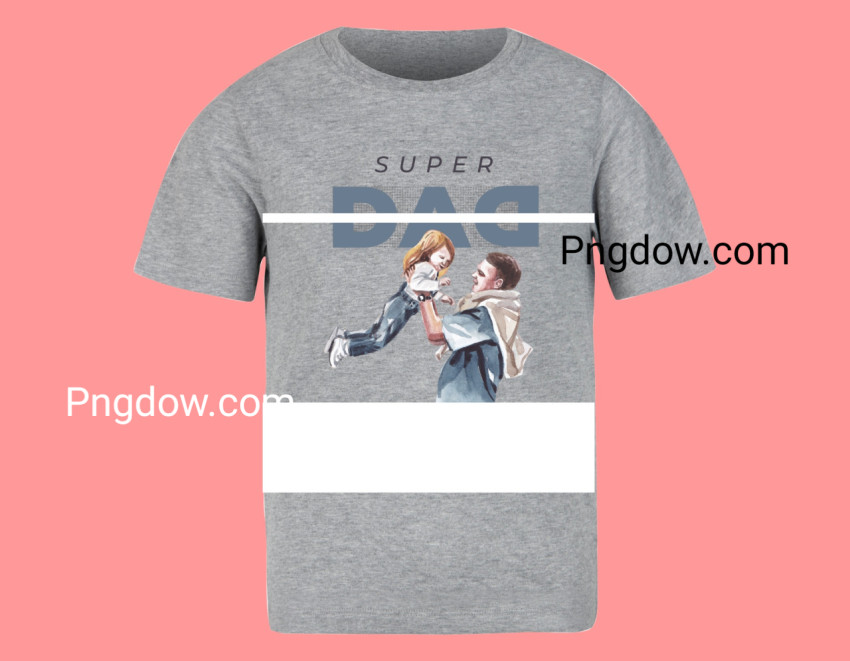 White And Gray Minimalist Super Dad T Shirt