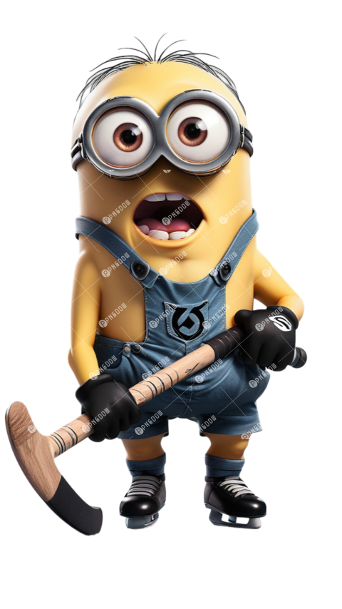 minions png playing hockey