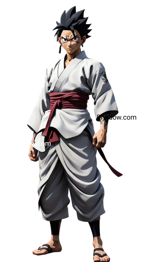 Anime character with black hair and white clothes, Gojo PNG