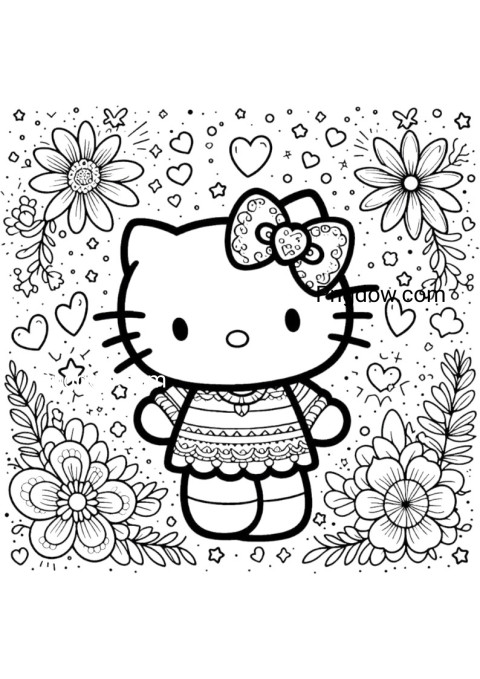 hello kitty coloring printable