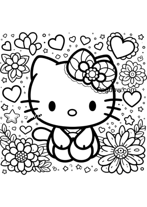 coloring sheet hello kitty