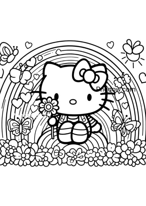 hello kitty coloring page image