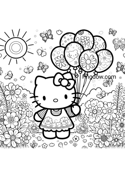 hello kitty coloring printable free