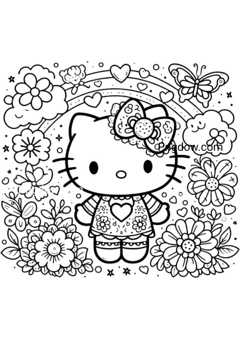 coloring pages hello kitty, hello kitty coloring printable