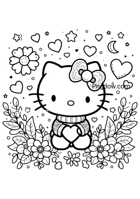 Free Download Hello Kitty Coloring Page