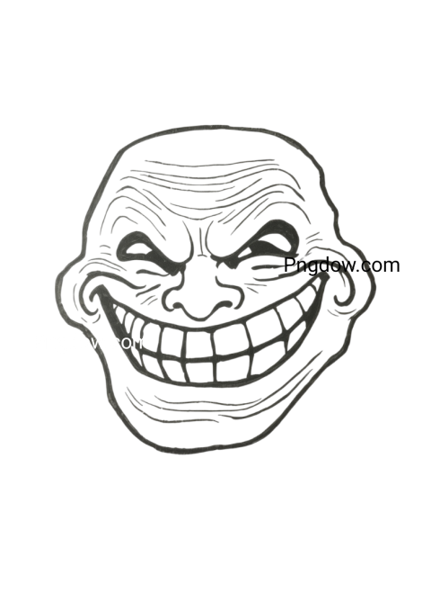 scary troll face drawing for free