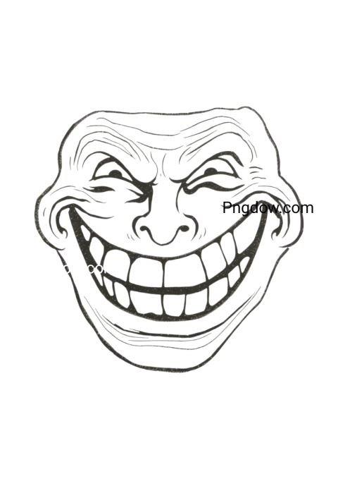 scary troll face drawing pages