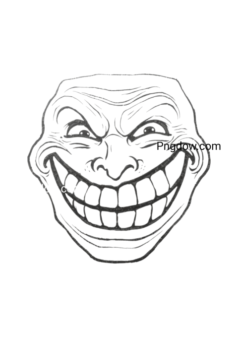 scary troll face drawing page