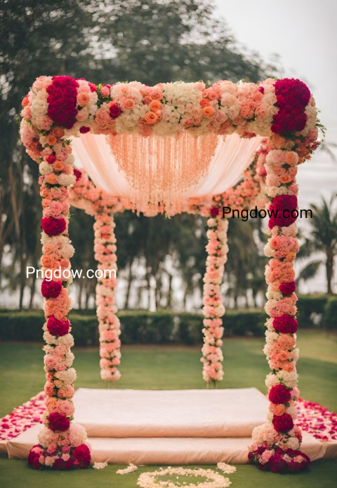 Capture the Beauty of a Floral Beachside Wedding Mandap with Stunning, Photos