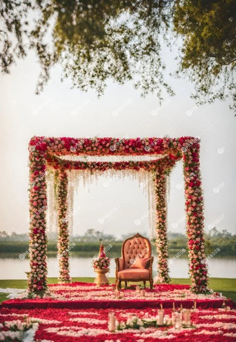 Capture the Beauty of a Floral Beachside Wedding Mandap with Stunning Photos, image