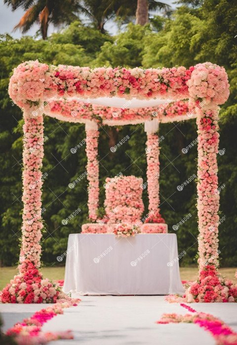 Captivating Floral Beachside Wedding Mandap A Picture Perfect Moment