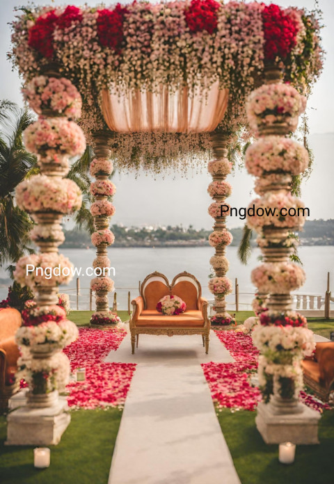 Capture the Beauty of a Floral Beachside Wedding Mandap with Stunning Photos