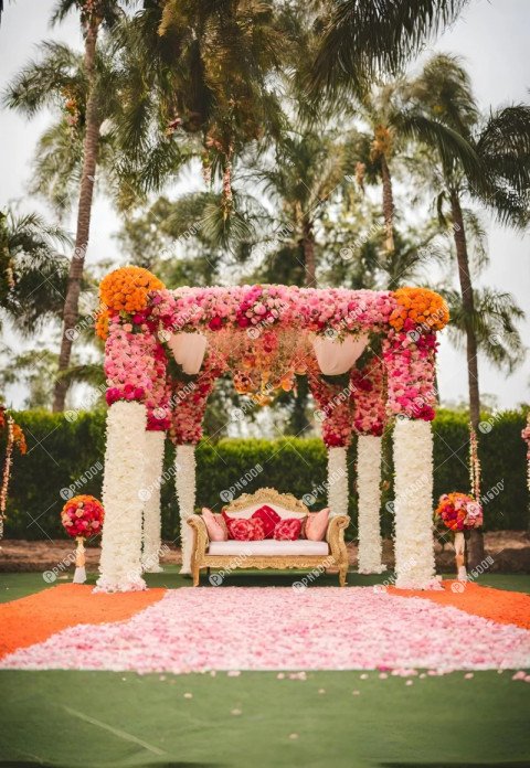 Captivating Floral Beachside Wedding Mandap A Stunning Photo to Inspire Your Dream Wedding