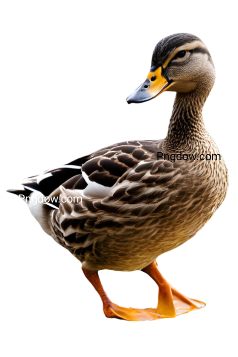 A duck standing gracefully on a black background Duck PNG