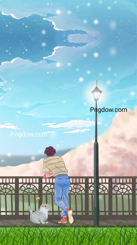 Blue Illustration Anime Sky Phone Wallpaper for free
