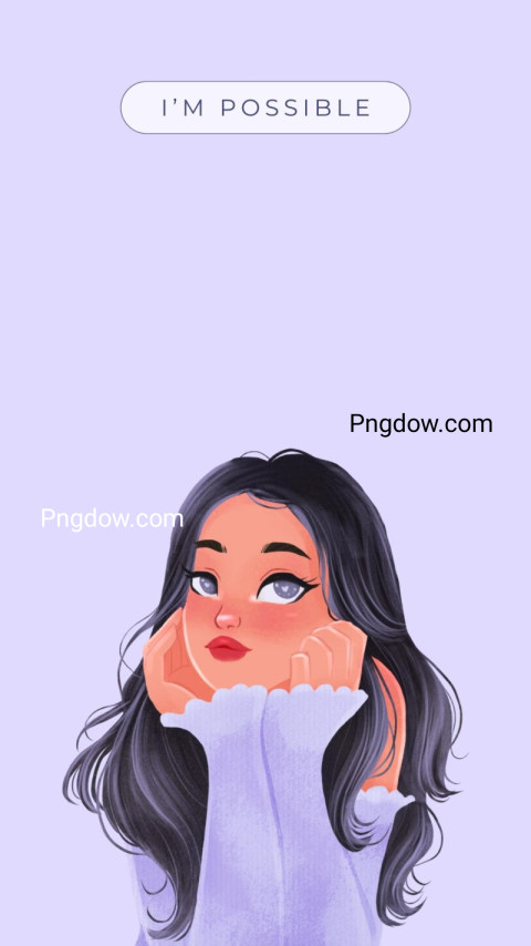 Purple Cute Girl Phone Wallpaper for free