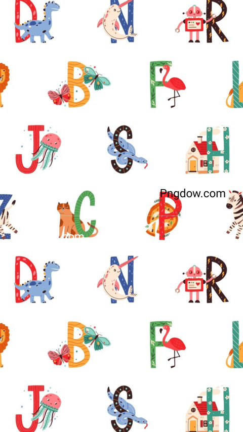 Animal Alphabet Phone Wallpaper for free Download