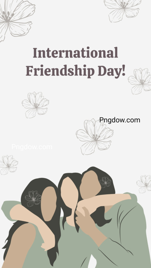 Beige & Green Illustrated International Friendship Day Instagram Story
