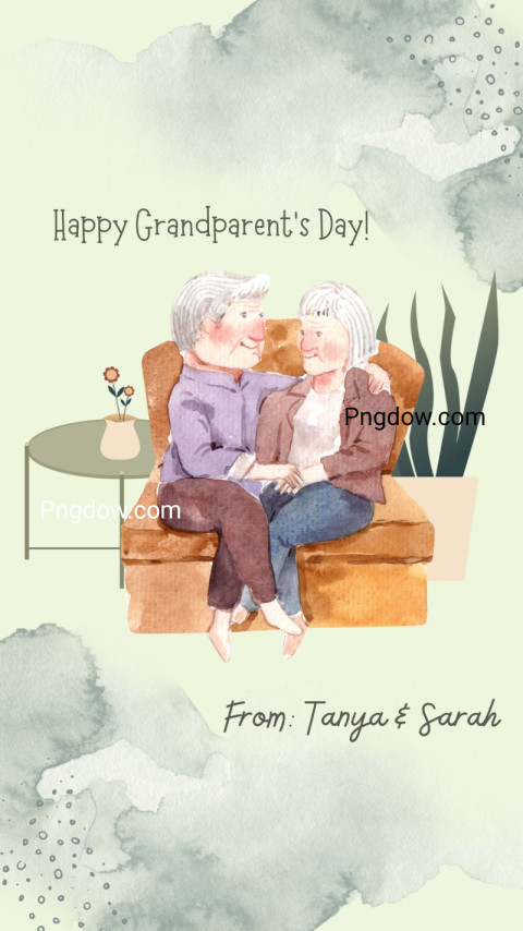 Green Watercolour Grandparent's Day Greeting Instagram Story