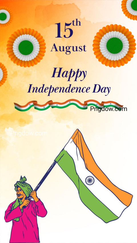 Orange And White Festive India Independence Day WhatsApp Status