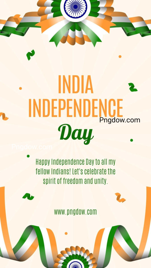 Green Orange and Beige Illustrated Indian Independence Day Instagram Story