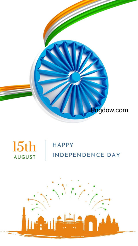 White and Blue Colourful Indian Independence Day Greeting WhatsApp Status