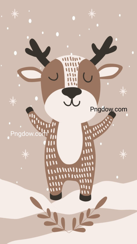 Cute Reindeer Rudolph Christmas Phone Wallpaper free