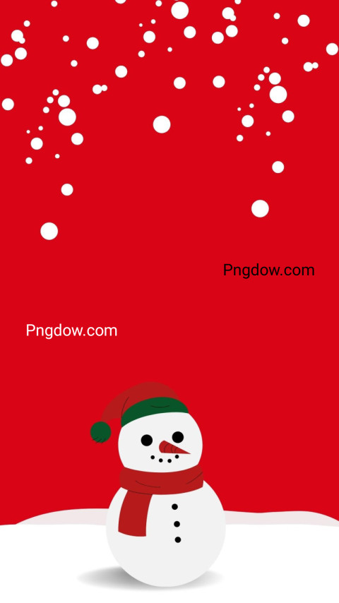 Red Illustrative Snowman Phone Wallpaper
