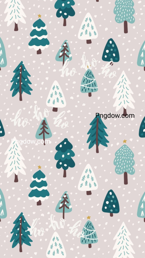 Cream and Green Illustrative Christmas Phone Wallpaper