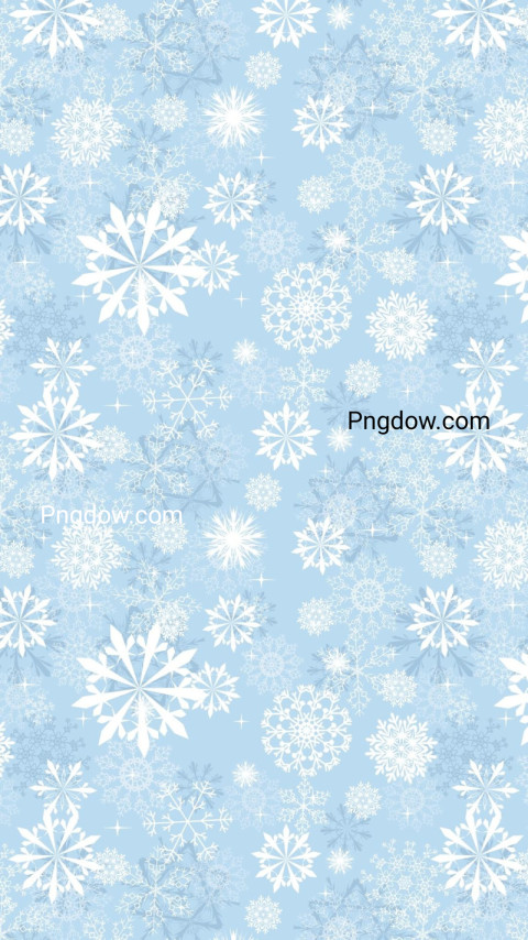 Blue And White Illustrated Seamless Snowflake Phone Wallpaper