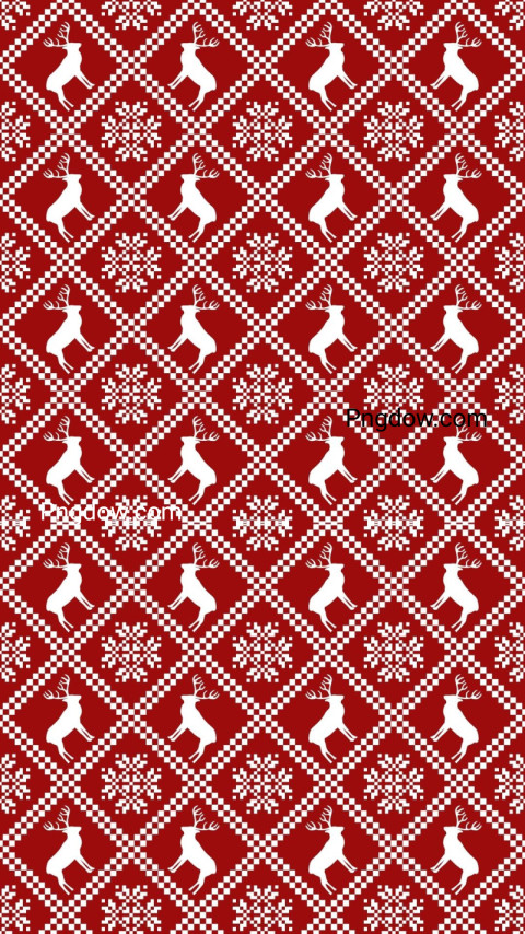 Red & White Retro Christmas Phone Wallpaper