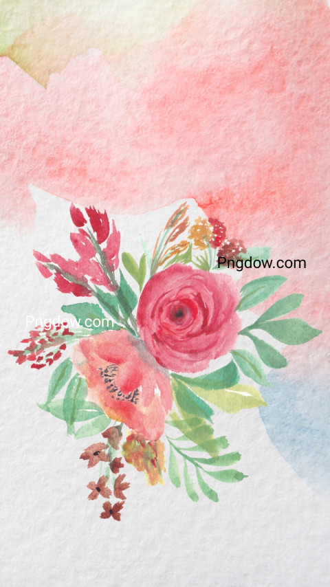 Pink Watercolour flowers wallpaper free