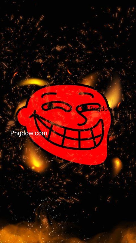 Fire Sparks troll face wallpaper