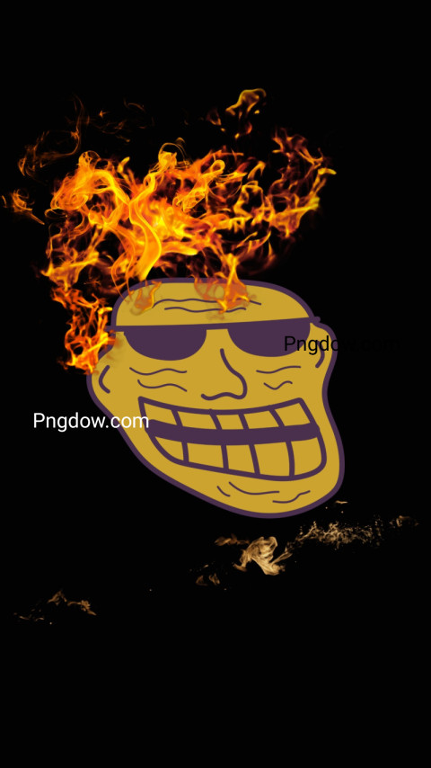 Fire Sparks troll face wallpaper background