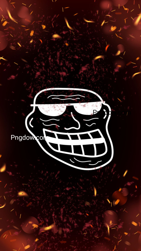 Fire Sparks troll face wallpaper for free