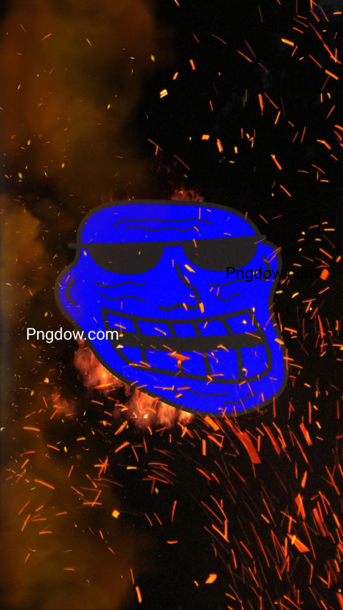Fire Sparks troll face wallpaper background for free
