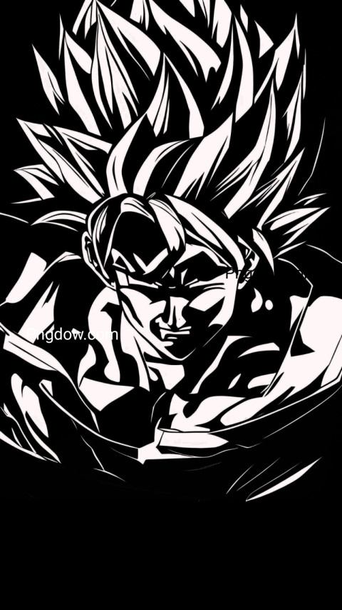 A wallpaper featuring Goku from Dragon Ball Super, with a dark background and Goku Black in the image