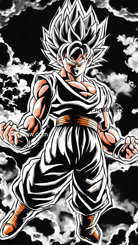 A repetitive wallpaper featuring Goku from Dragon Ball, with a black variant included