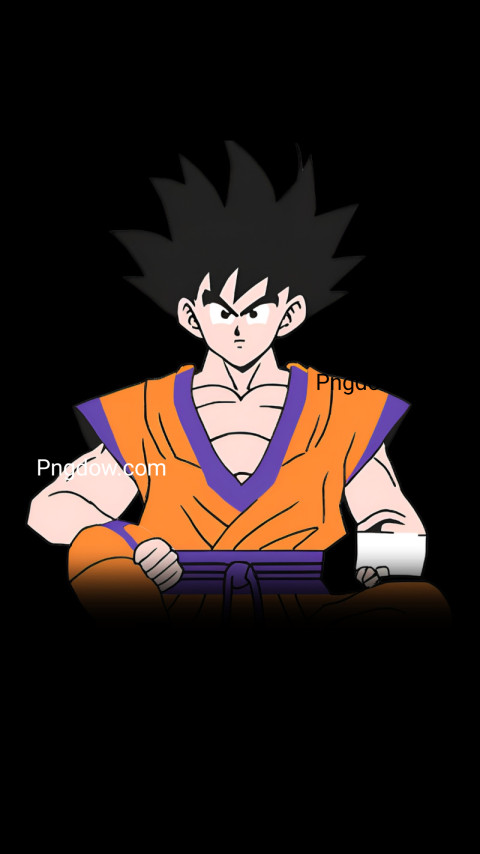 A wallpaper featuring Goku from Dragon Ball Z with a black background