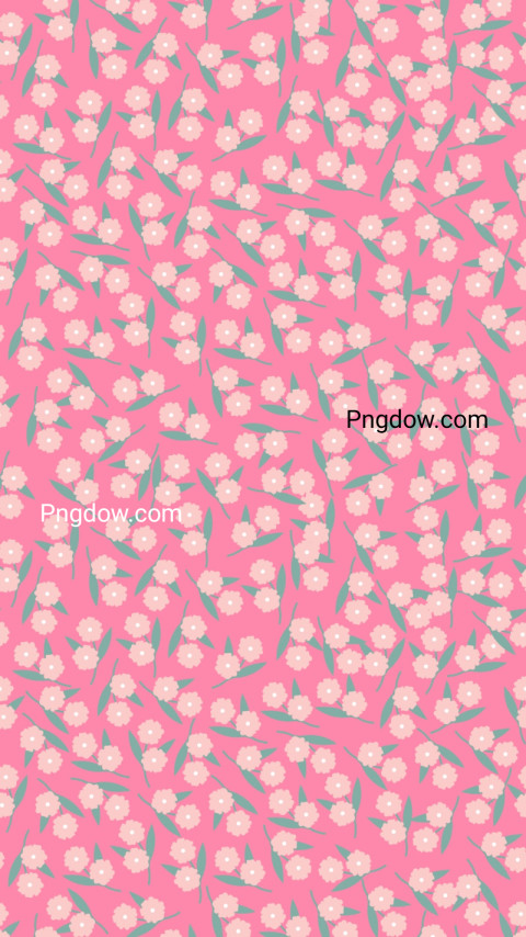 Pink and gray floral pattern with small flowers on pink preppy wallpaper