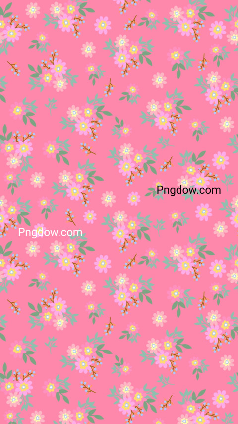 Pink floral pattern with small flowers on pink preppy wallpaper free